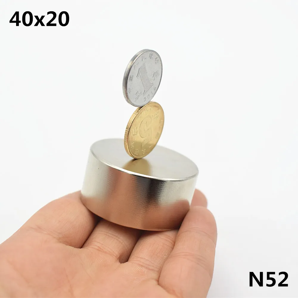 40x20 N52 Магнит 1 шт./лот N52 50x30 мм Горячий круглый сильный магнит редкоземельный N35 N40 D40-60mm неодимовый магнит мощный постоянный магнит - Цвет: 40x20 N52