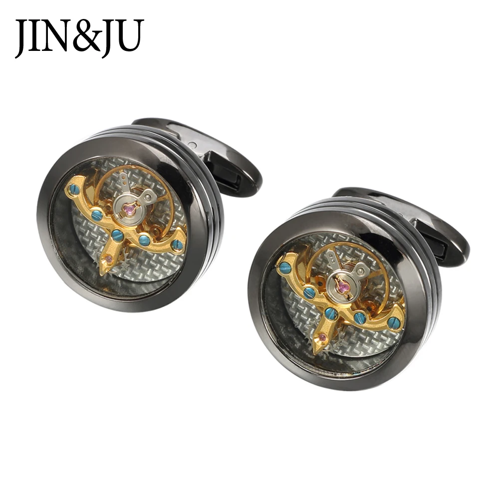 Высокое качество запонки с турбийоном из нержавеющей стали компас стимпанк