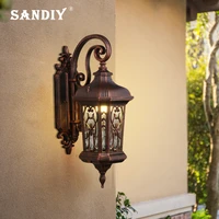 sandiy led outdoor porch light retro lamp waterproof european vintage lighting for house gate patio exterior wall sconce e27e26