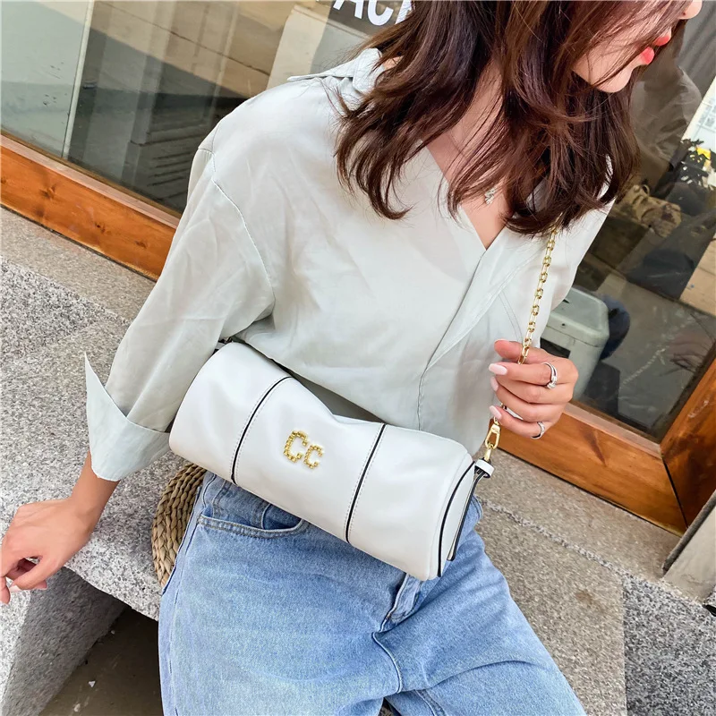 

Fashion Womens Handbags 2021 New Same Turkish Cylinder Single Shoulder Slanting Arrow Women's Trend Pillow Bag Purses