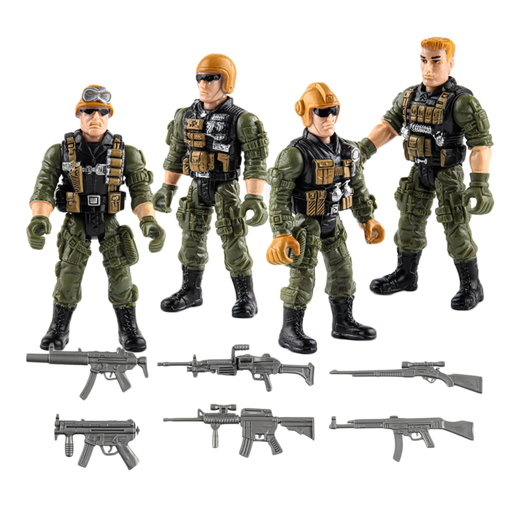 

4 шт. подвижные суставы армейские Игрушечные солдатики военная модель игровой набор украшение дома