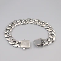 s925 sterling silver bracelet for men 12 5mm wide curb domineering individual silver bracelet 20cml boyfriend gift