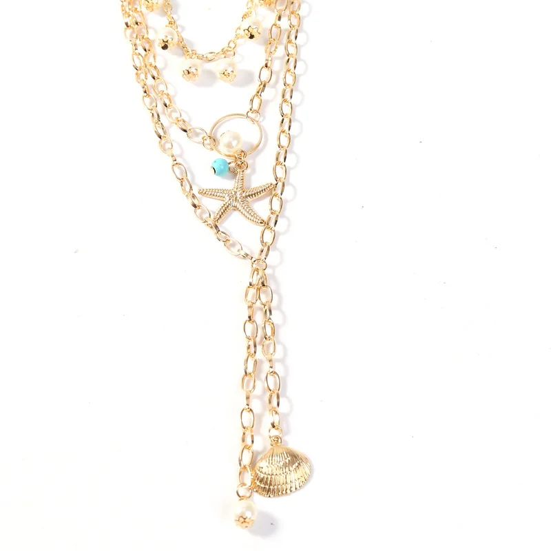 3 шт./компл. женские ожерелья модные с ракушками жемчужинами морскими звездами