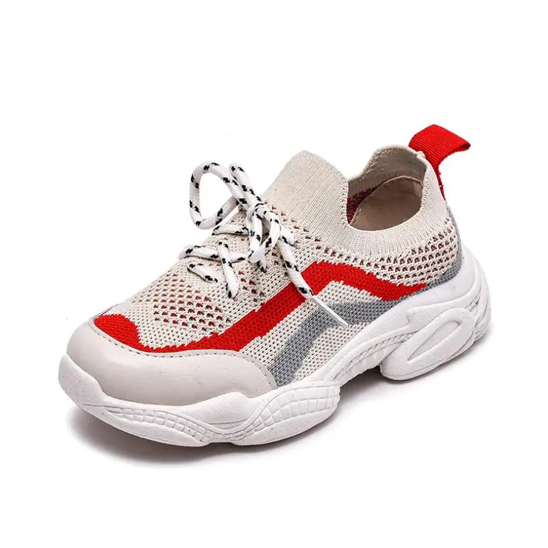 

Girls knitted single shoes children's net sneakers 2020 spring and autumn new comfortable breathable mesh boys daddy shoes
