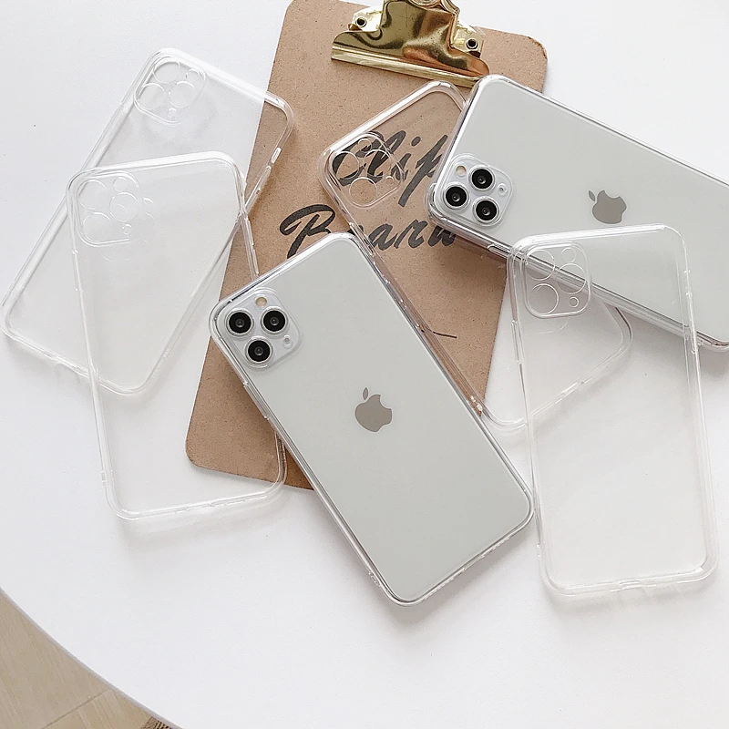 Тонкий прозрачный чехол Ulta для iPhone 11 Pro Max 12 XR XS силиконовая Мягкая задняя крышка