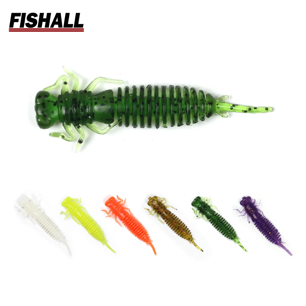 

Soft Lure Larva 50mm 1g Single Color Salt Fish Smell Silicone Fishing Bait