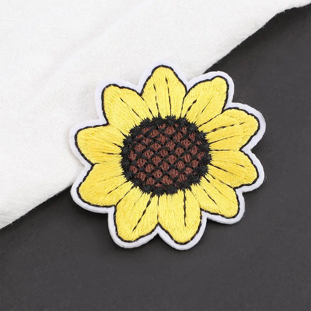 Подсолнух Дизайн Футболка вышитый патч странные вещи аппликация Железная На