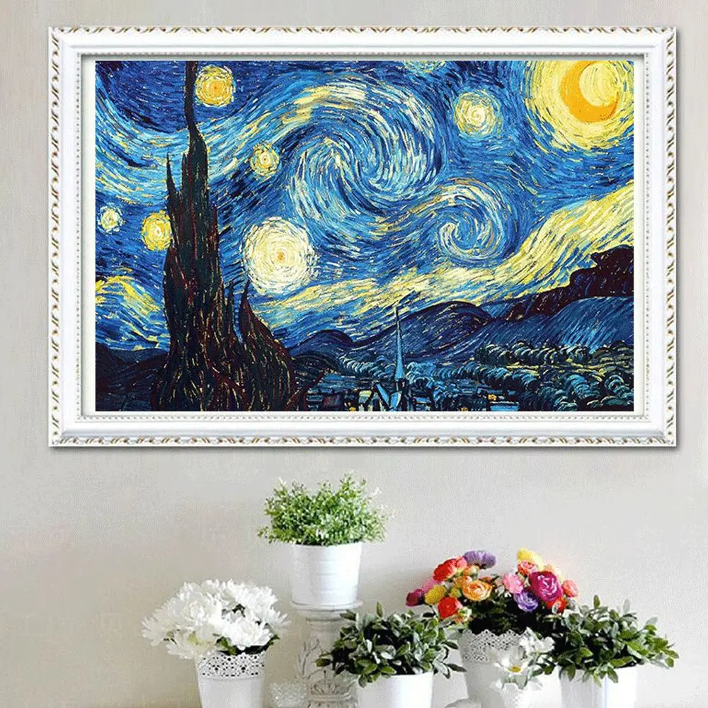 

50x40 см квадратная мозаика узор 5D Сделай Сам Алмазная искусство Алмазная вышивка украшение дома звездное небо Алмазный Вышивка крестиком на ...