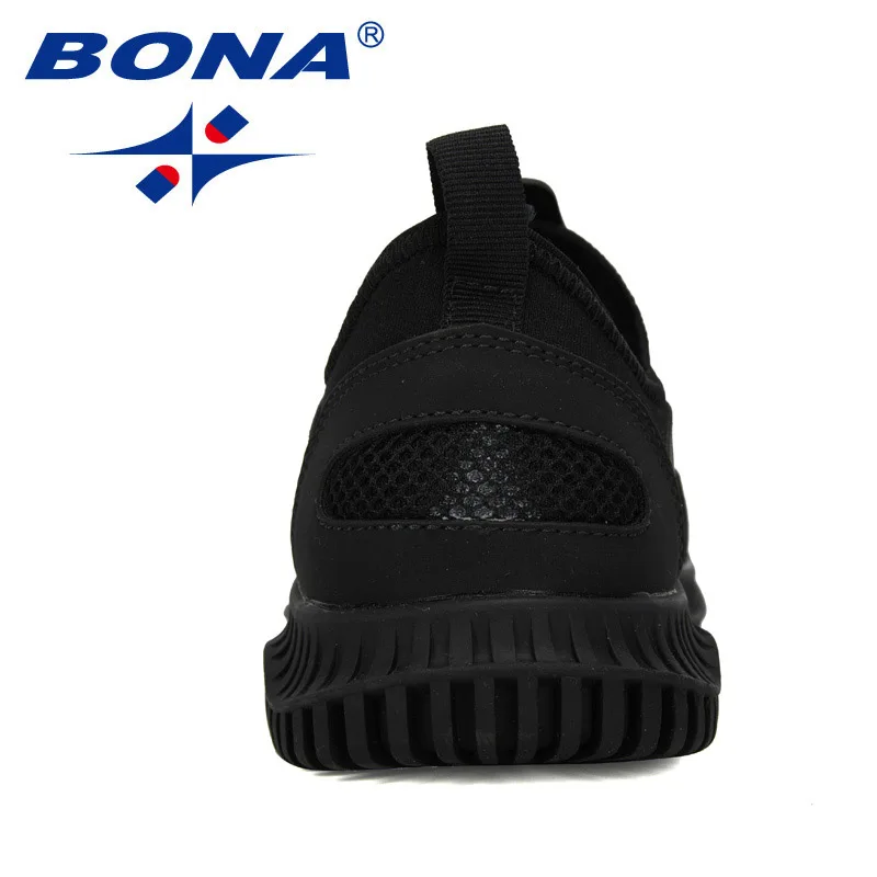 BONA New Running Shoes Man Super Light Mesh Knit Breathable Sneakers Outdoor Casual Shoes Jogging Tennis Walking Sports Shoes