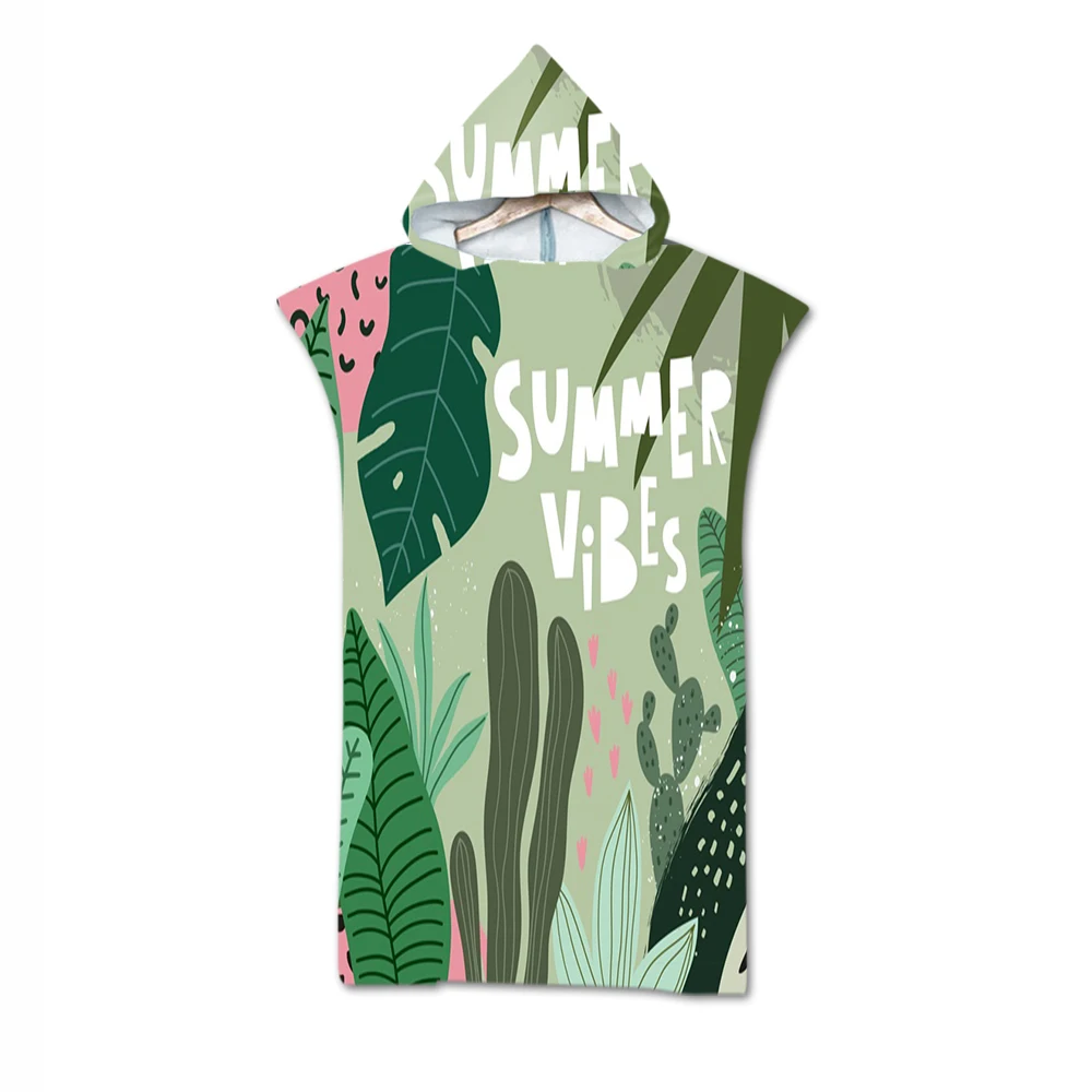 

New Marine geometry Towel Adult Microfiber Dressing Robe Hooded Bath Towel Swimming Surfing Beachwear
