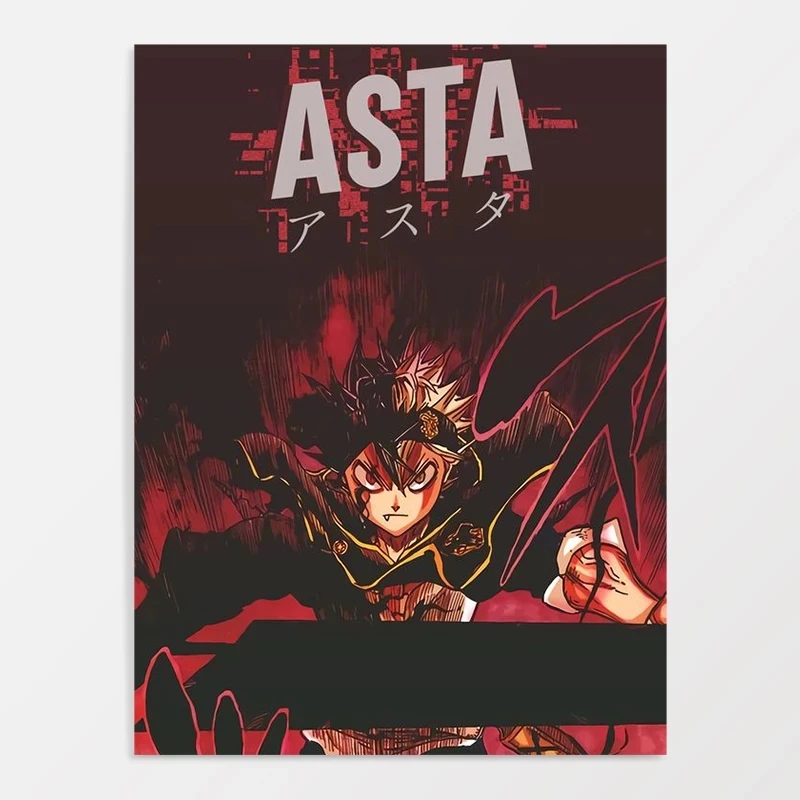 

HD Prints Asta Poster Home Decor Black Clover Canvas Painting Anime Role Pictures Bedroom Bedside Backgound Wall Artwork Modular