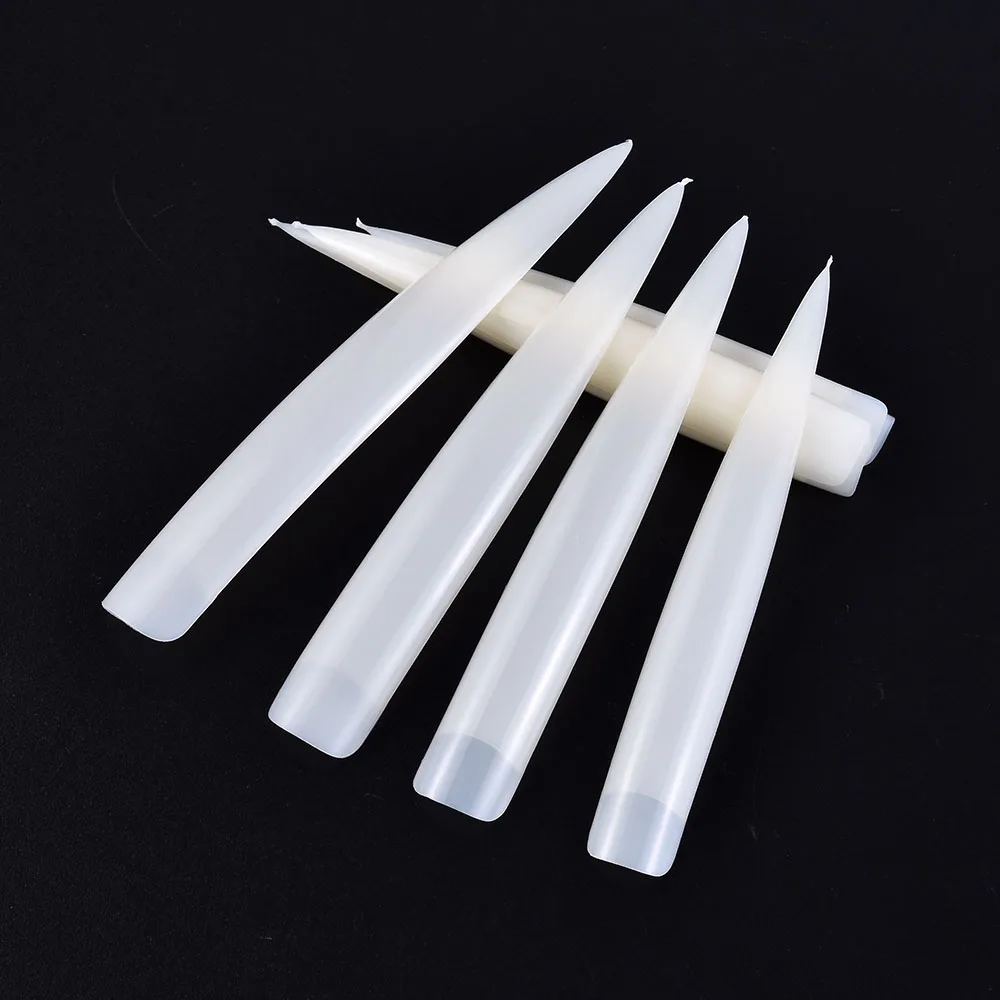 

120Pcs/Bag Half Cover French Salon False Tips Extra Long Stiletto/Curved Sharp Ending Nail Art Acrylic Gel 10Sizes Press On Nail
