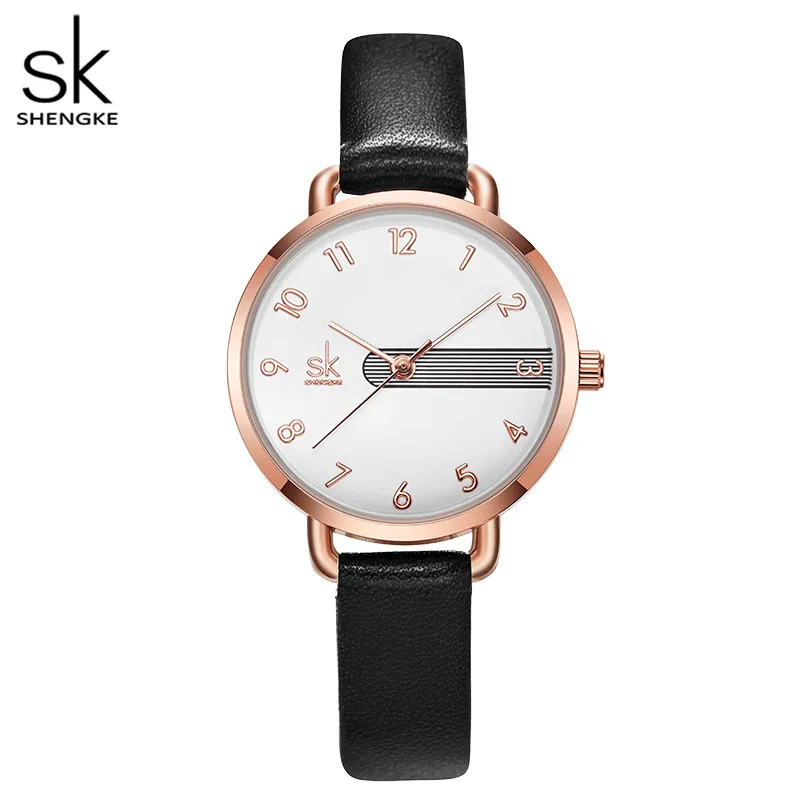 Shengke New Leather Watches Casual Women Watches 4 Colors Japanese Movement 3 ATM Waterproof watches for women Zegarek Damski