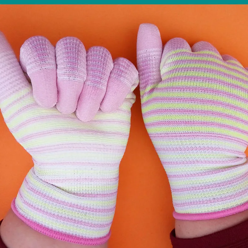 Уплотненные женские нейлоновые перчатки с покрытием из искусственной кожи