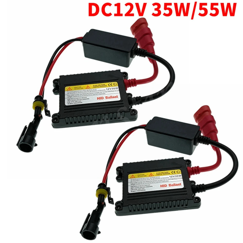 

2Pcs 12V 35W/55W Universal Ballast Conversion Headlight HID Xenon Ignition Unit Block H1 H3 H7 H8 H9 H11 9005 9006 H4