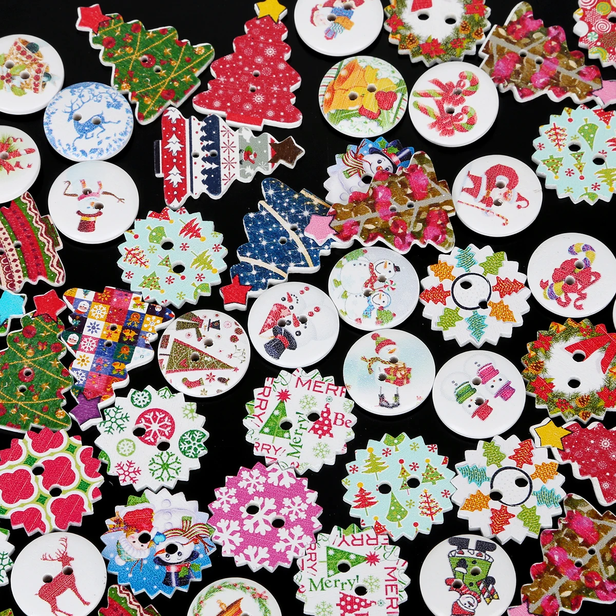 Деревянные швейные пуговицы разные цвета 50 цветов 2 отверстия размеры смешанный