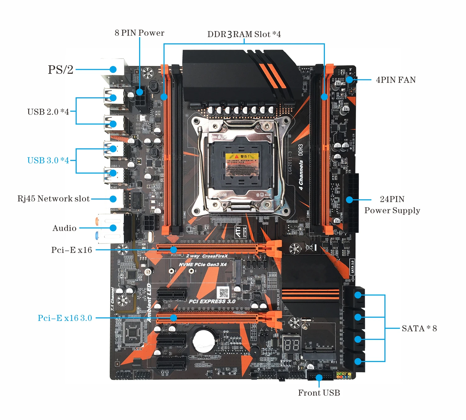 Материнская плата X99 LGA 2011 V3 разъем для Intel CPU E5 2678 с DDR3 ECC 1866 МГц 32 ГБ сочетают в себе