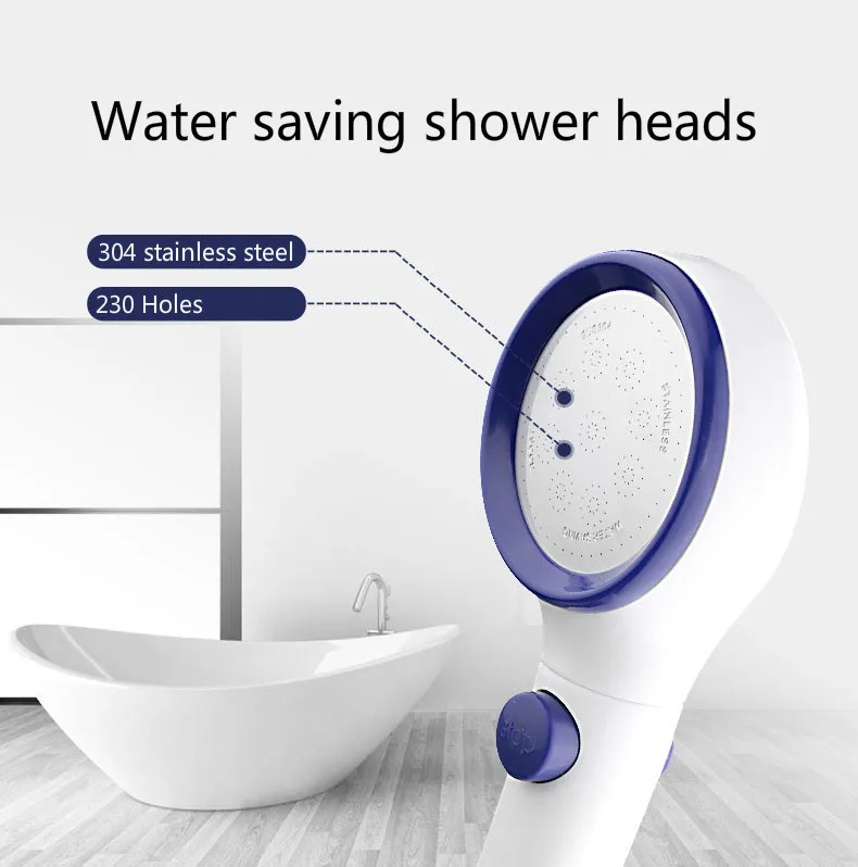 Насадка для душа высокого давления с 3 режимами работы регулируемая насадка