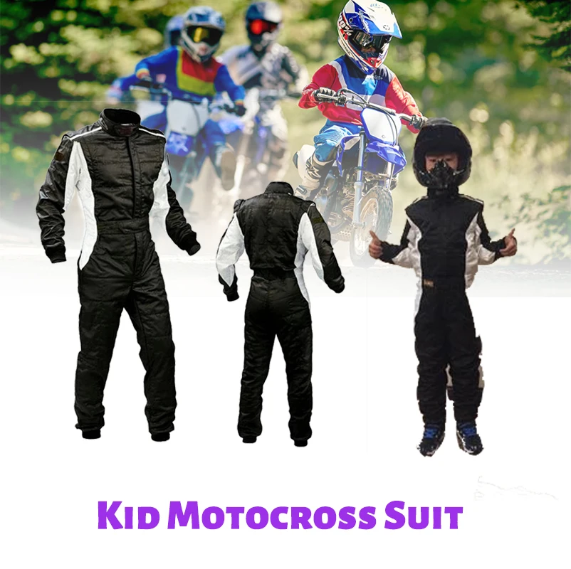 Children's Karting Racing Drift Club Training Suit Kids Automobile F1 Coverall Child Motocross Cycling Riding Kid Motocross Suit