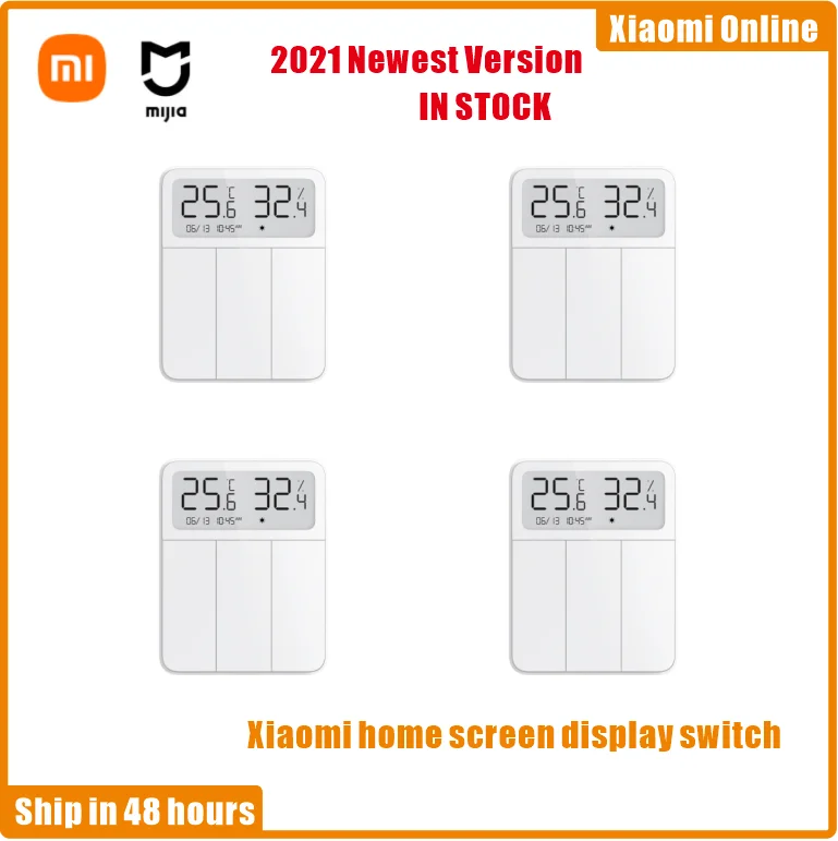 2021 NewestXiaomi Mijia Smart Wall Switch LCD digital screen Light Remote Control Wireless Switchs with temperature and humidity