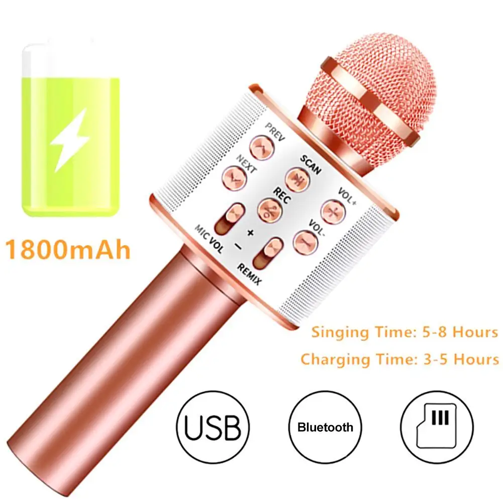 

WS858 Handheld Stereo Sound Bluetooth Karaoke Condenser Wireless Microphone