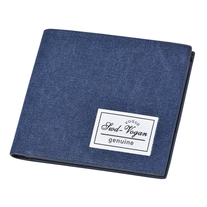 Мужской кошелек из парусины короткий студенческий тонкий милый передний карман