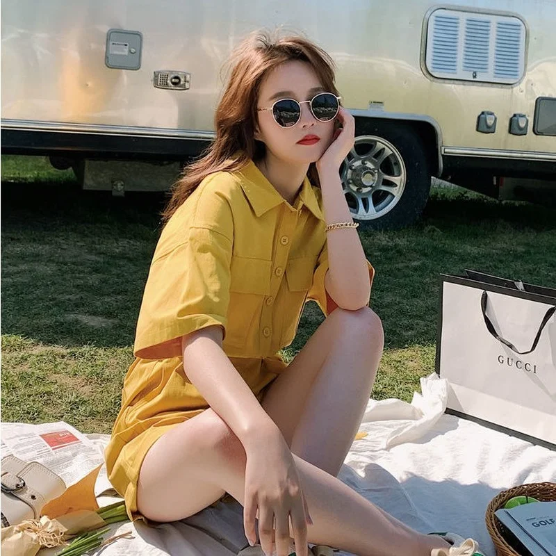 Комбинезоны женские розовые милые летние однотонные удобные брюки карго для