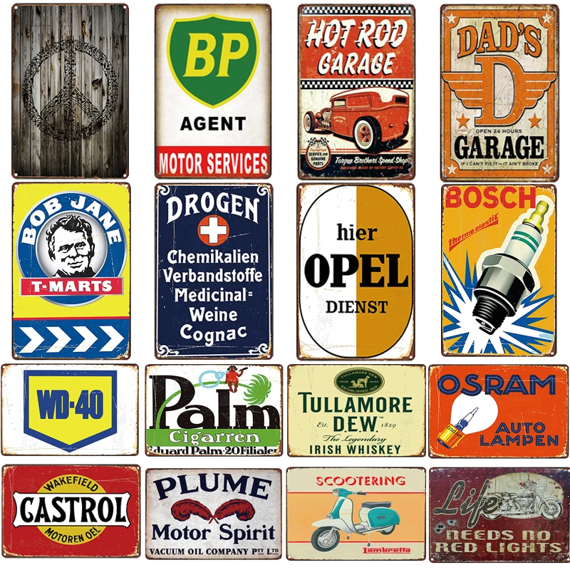 Мотоцикл Винтаж жестяная вывеска металлическая пластина отца Ретро гараж