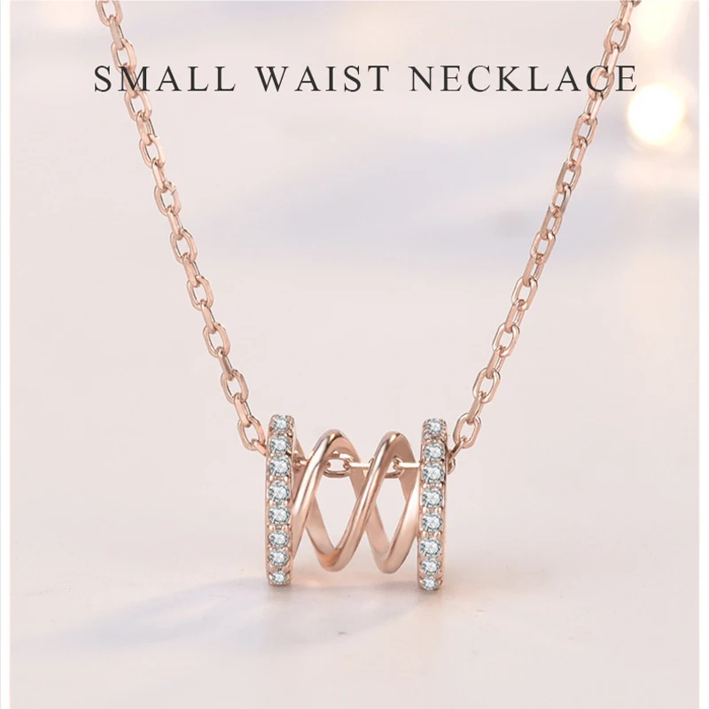 925 Sterling Silver Plated 14K Gold Shiny Zircon Waistline Wedding Charming Luxury Necklace Chain Jewelry for Women Gift New | Украшения и