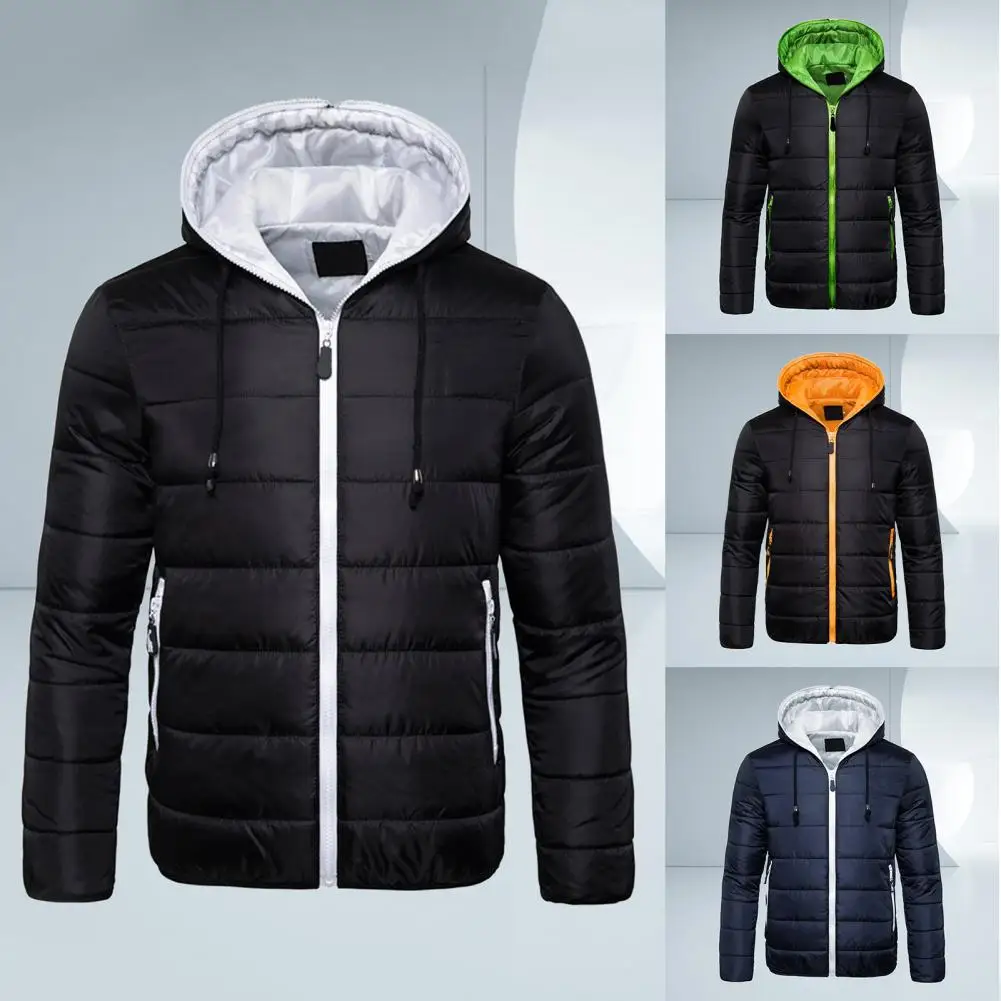 Men Down Coat Zipper Fly Hat Extra Warm Extra Warm Padded Men Jacket   Winter Down Coat  for Outdoor