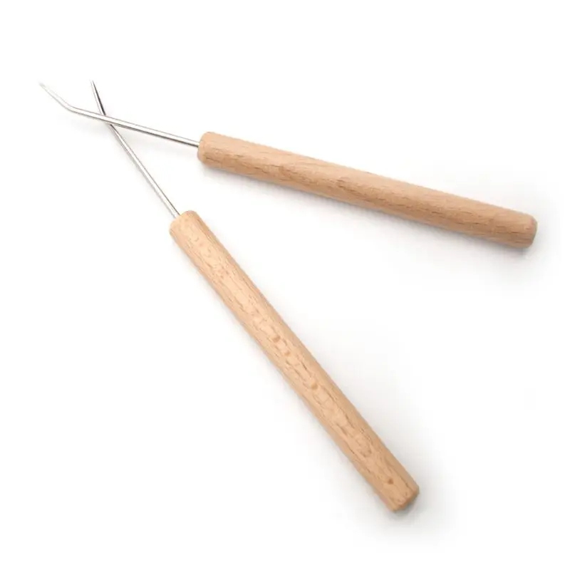 

2Pcs/Set Wooden Knitting Loom Hook Weaving Crafts Making Hat Blankets Scarf Tool