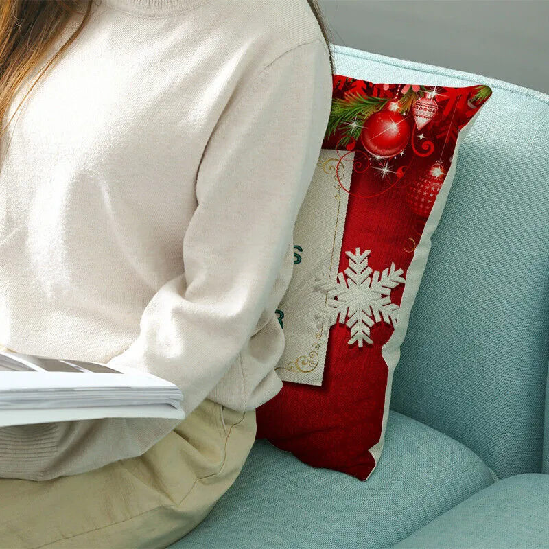 С Рождеством, рождественский подарок, олень, плед, наволочка, чехол, подушка, квадратный, 45 см