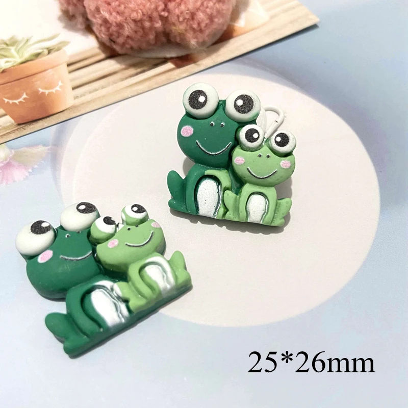 

10Pcs Cartoon Rabbit Swan Bear Giraffe Frog Resin for Ear Studs Jewelry Making Accessories DIY Headwear Hair Clips Bow Decor