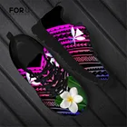 FORUDESIGNS, полинезийская традиционная этническая Плюмерия, цветочный модный дизайн, женская обувь, повседневные кроссовки, летняя сетчатая обувь на плоской подошве