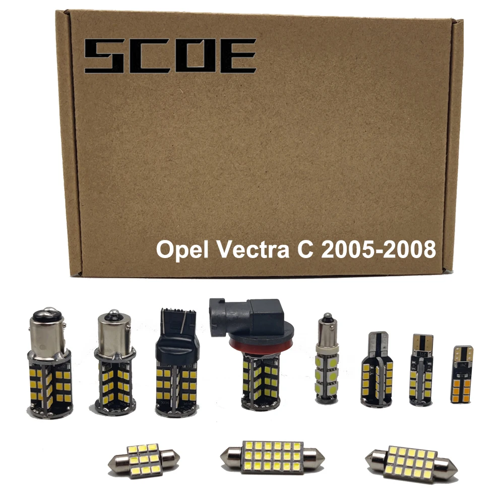 

For Opel Vectra C 2005-2008 SCOE High/Low Beam Headlight Halogen Fog Turn Signal Sidemarker Brake Tail Back Up License LED Light
