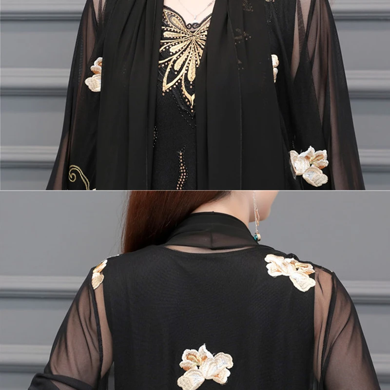 Женское платье из двух частей винтажный сарафан с цветочной вышивкой