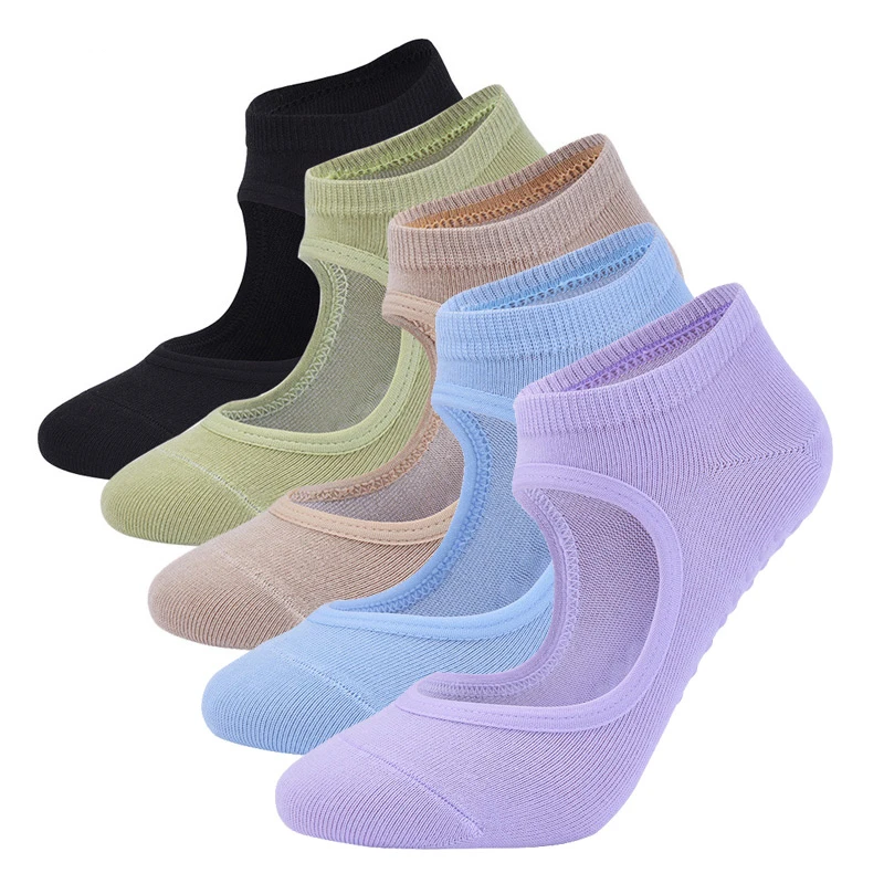 

WANAYOU Women Quick-Drying Anti-Slip Yoga Socks Backless Breathable Cotton Pilates Socks Ballet Dance Fitness Gym Sports Socks
