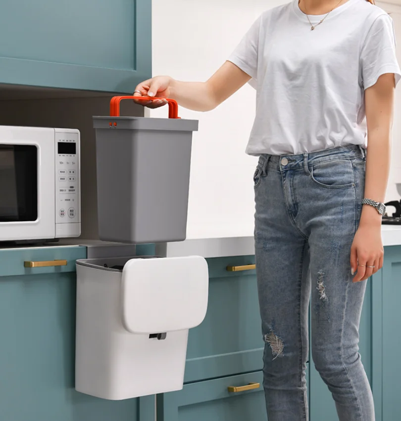 premium trash bin wall mounted trash can kitchen in cabinet trash can bathroom cabinet door hanging trash bin large garbage bin free global shipping