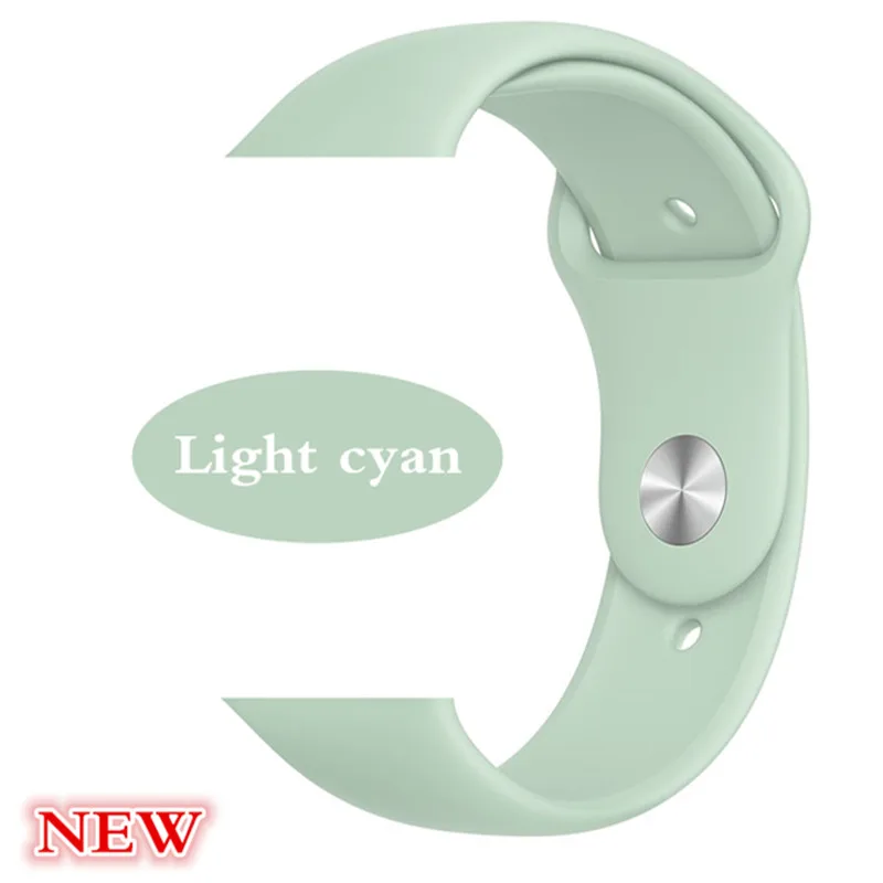 Light cyan Новые спортивные силиконовые часы для apple watch band 4 44 мм 40 мм(iwatch 5) apple watch 3 2 1 42 мм 38 мм аксессуары для наручных браслетов - Цвет ремешка: Light cyan