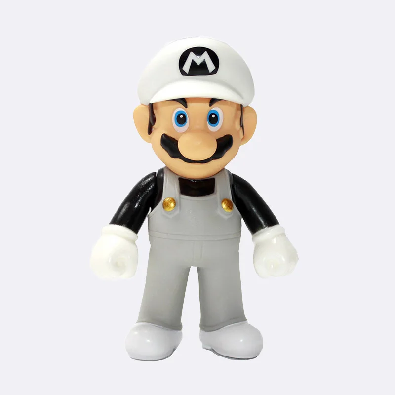 new white hat mario 13 см Super Mario Bros Bowser Luigi Koopa Йоши Марио уарио производитель Odyssey Donkey Kong Toad ПВХ Фигурки Модели кукол игрушки - Цвет: new white hat mario
