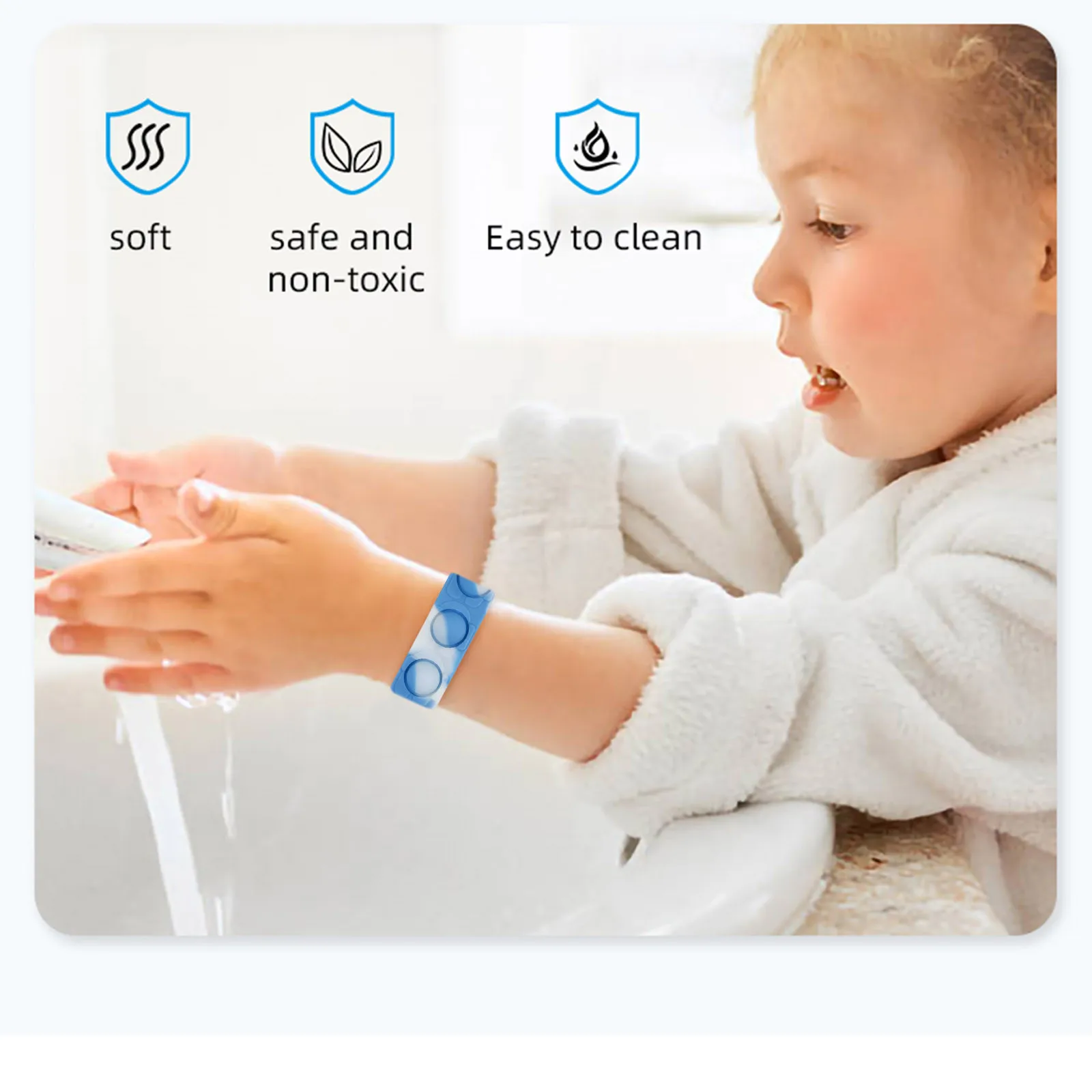 Push Pop Bubble Toys Wearable Wristband Autism Special Needs Stress Reliever Hand Finger Press Silicone Bracelet Toy For Kids | Игрушки и