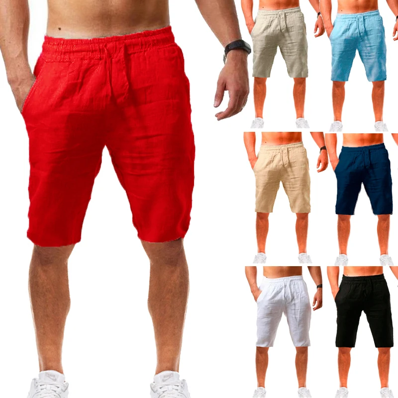 

Summer Men's Casual Sports Cotton and Linen Comfortable Fashion Shorts Jogging Pants