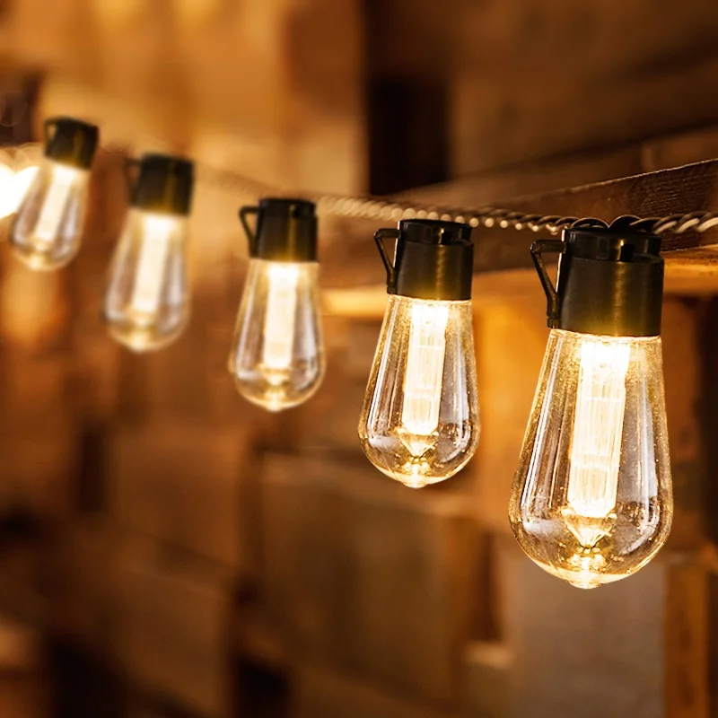 

LED Solar String Lights Christmas Decoration Light Bulb IP65 Waterproof Patio Lamp Holiday Garland For outdoor Garden Furniture