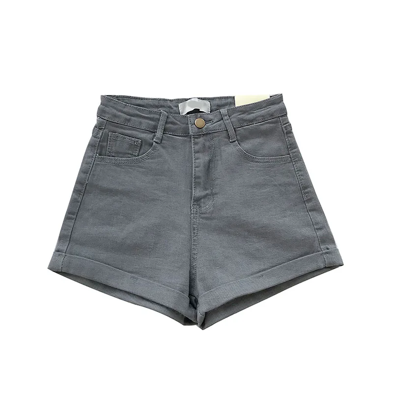 

ZHISILAO New Skinny Mini Shorts Women Vintage Solid High Waist Hot Denim Jeans Shorts Sexy Tight Summer 2021 Streetwear Shorts