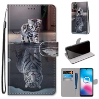 cute cats and butterflies painted flip phone wallet for case for alcatel 3x 2020 4cam 3x 3v zv 1se 1s 1c 1a 1b 2019 2020 cover