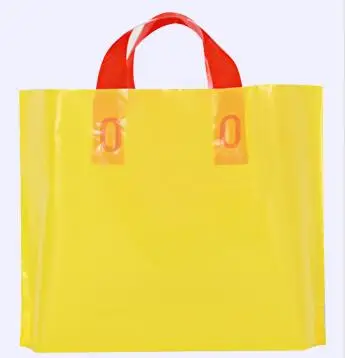 YELLOW 30*20 см* 8 см ботильоны большого Пластик пакеты с ручками индивидуальные подарочные пакеты Пластик торговые пакеты с ручками промоупаковка - Цвет: YELLOW