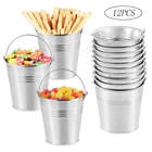12 шт. безопасные мини жестяные тарелки ведра для закусок металлические ведра оловянные палочки для картофеля фри посадки цветов глазури конфеты