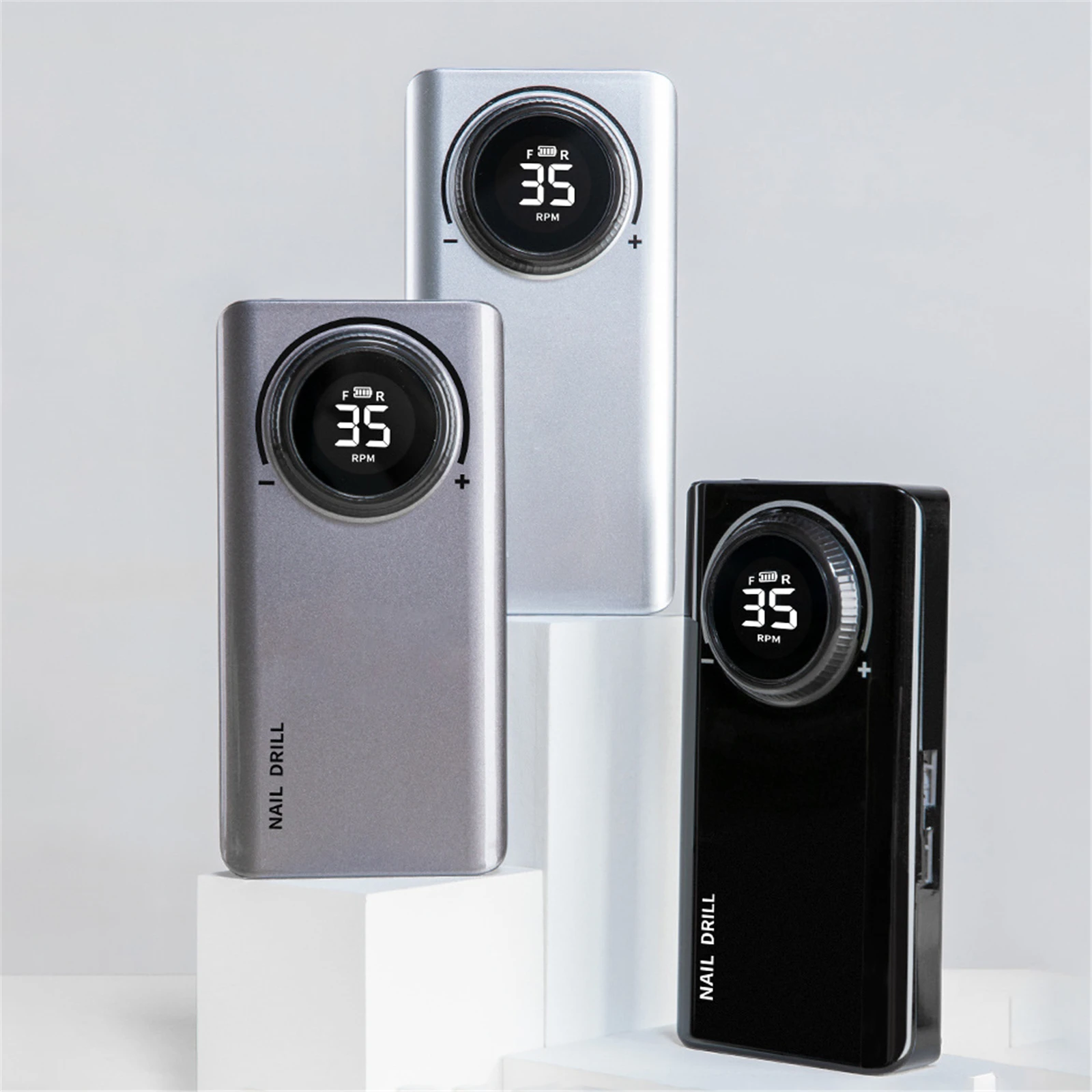 

6pcs 35000RPM Professional Nail Polisher LED Display Portable Chargeable Electric Nail Drill For Professionals Beginners Use