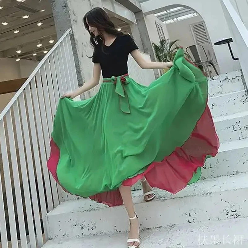 Двухслойная танцевальная одежда 540 Круглые 8 метров большая подола Длинная