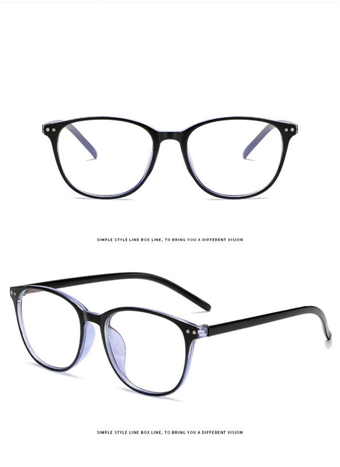 Заклёпки блокирующий синий светильник очки для близорукости женские синие пленки покрытие овальные литературные близорукие очки-1,0-1,5 до-6